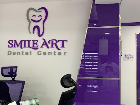 Smile Art Dental Center reception, branded interior